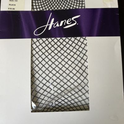 Hanes Classic Net Size CD Black Fishnet Pantyhose Style #0A263 New