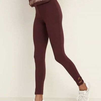 Old Navy Women's Size 2X ~ High-Rise Double-Knot Ankle Leggings .. Burgundy $20