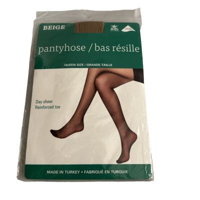 Greenbrier Lycra Beige Nylon Pantyhose Queen Size New Sealed Package Hose