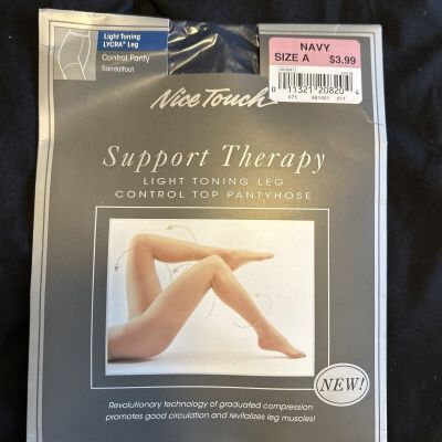Sears Nice Touch Support Therapy Navy Size A Pantyhose NEW