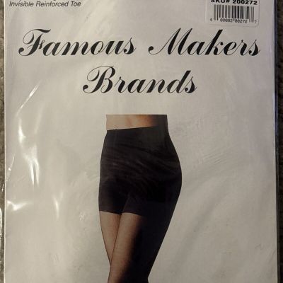 VTG Famous Makers Brands Tummy Control Lt Support NUDE Pantyhose QUEEN 140-190lb