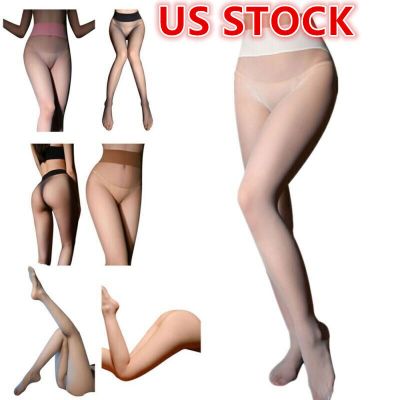 US Women's Shiny Pantyhose Sheer Tights Ultra Thin High Waist Stockings Hosiery
