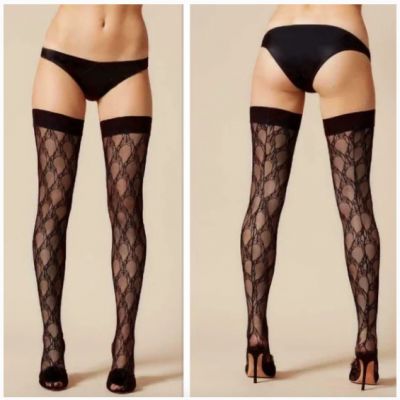 Agent Provocateur Pegasus Lace Seamed Hold Up Color Black Size Small 38113 - 10