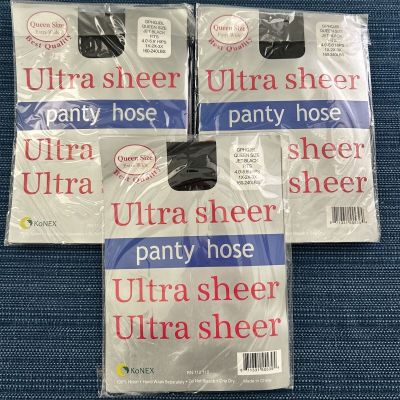 Lot Of Ultra Sheer Pantyhose Queen Size Jet Black Plus Size