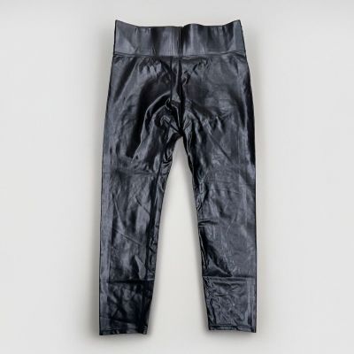 Knix Faux Leather Leggings Black High Rise Shiny Skinny Ankle Pants XL L49