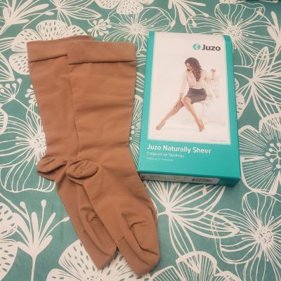 Juzo NATURALLY SHEER 2100 FF SHORT Knee High Stockings Compression 15-20 Size
