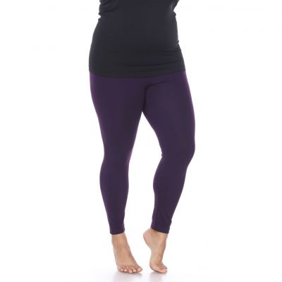 Women's Plus Size Super-Stretch Solid Leggings Purple SIZE