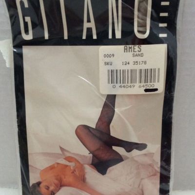 Vintage 80’s Gitano Chantily Lace Sheer Sand Textured Nylon Tights Size A