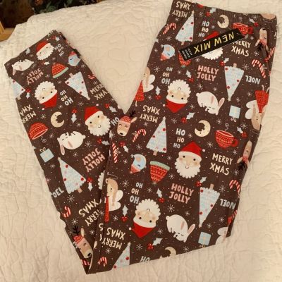 Extra Plus Santa Christmas Leggings Fits Sizes 16-20 NWT