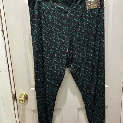 New!feeling FESTIVE Merry Christmas Leggings.Size2XL(20W-22W)Great For Christmas