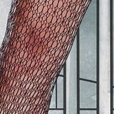 New Women's Sheer Black Wide Fence net Thigh High Nylon Stockings