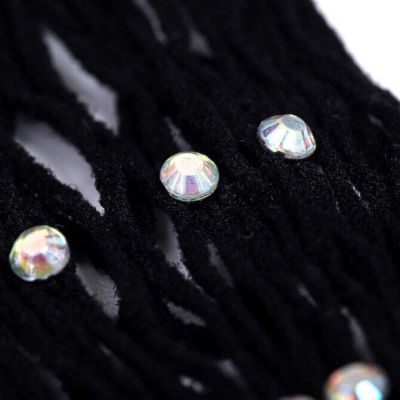 Aneco 2 Pairs Plus Size Sparkle Diamond Fishnets Sexy Black Tights
