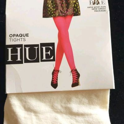 Hue Tights Opaque Non-Control Top Ivory NWT Stretchy Size 3