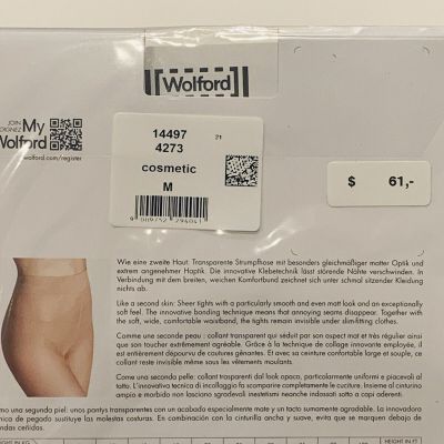 Wolford Pure 10 Tights - Cosmetic Light Nude 14497 - Size M