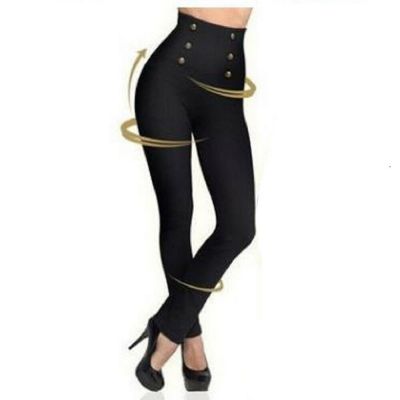 LADY PLUS SIZE SOLID PANTS WITH ZIPPER 1X-3X SKINNY STETCH LEGGING GYM CASUAL