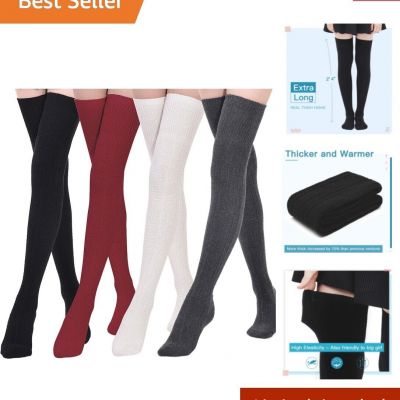 Extra Long Thigh High Socks - Cotton Leg Warmers - Over the Knee Stockings