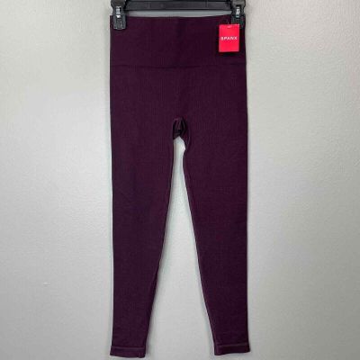 Spanx Seamless Track Stripe Leggings Womens Small Purple Stretch Look At Me Now