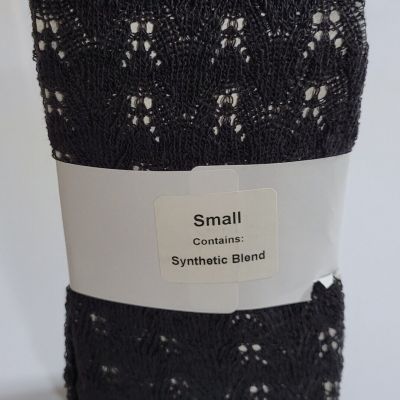 B.Ella Tights Size Small Lacy Black Synthetic Blend Luxury Crochet Pattern NWOT
