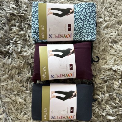 NEW LOT 3 JOYSPUN PANTS TIGHTS WITH SIDE POCKETS WOMENS S