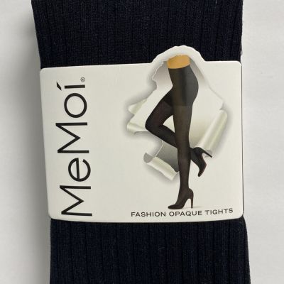 MeMoi Fashion Opaque Tights 2 Pair Black/Black Size L/XL New