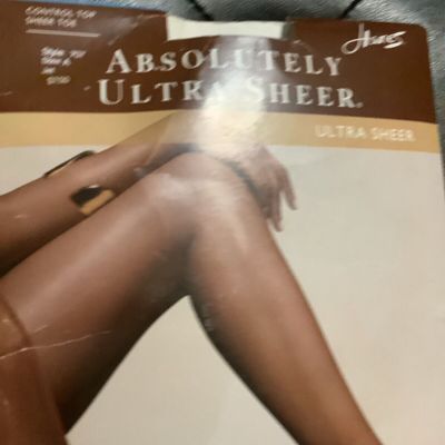 Hanes Absolutely Ultra Sheer Control Top Sheer Toe Pantyhose 707 JET SIZE A
