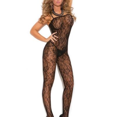 sexy ELEGANT MOMENTS rose LACE sheer CROCHLESS spaghetti STRAPS body STOCKINGS