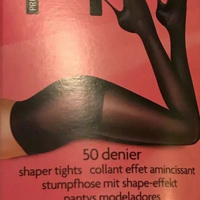 Pretty Polly Size Small Black In Control Tummy Shaper Tights Pantyhose Nylons