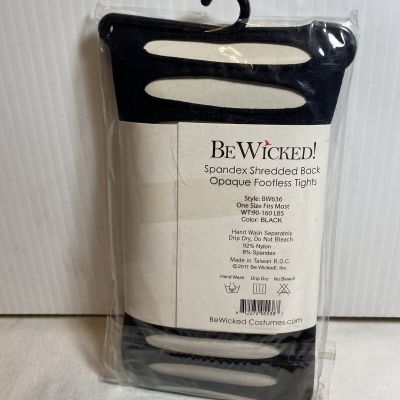 BE WICKED Spandex Shredded Back Opaque Footless Tights NEW FITS 90-160 POUNDS