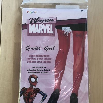 Women of Marvel Spiderman Spider-Girl Halloween Tights - Adult One Size Up To 14