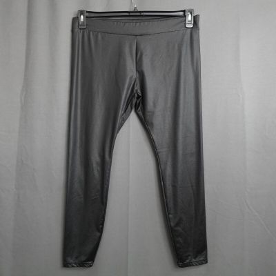 Mossimo Womens Leggings XL Black Wet Look Rock Y2K Grunge Punk Everyday