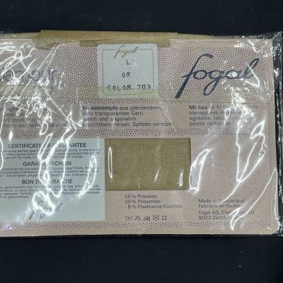 Fogal Glamour 377 Glittering and Sheer Knee Highs Sz Large New