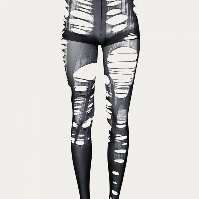 Firebody Deconstructed Shredded Tights for Women - Size One Size