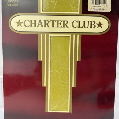 Charter Club Silken Smooth Pantyhose Sandaltoe CHA CHA LIME  Size B Opaque