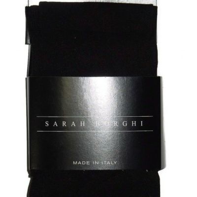 Sarah Borghi of Italy 2 pair 60 den Luxury Black Opaque tights M / L