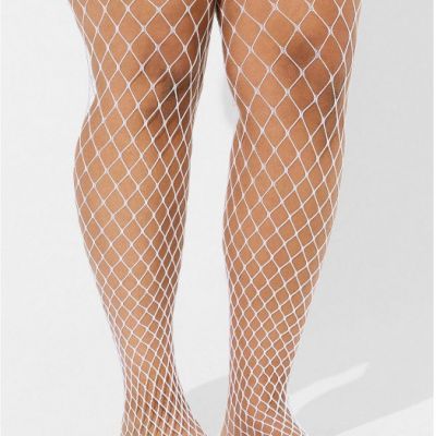 TORRID WHITE FISHNET FOOTED TIGHTS SIZE 00/0