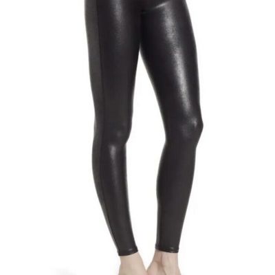 SPANX Faux Leather Leggings Women's Sz Medium Black 2437 (New)