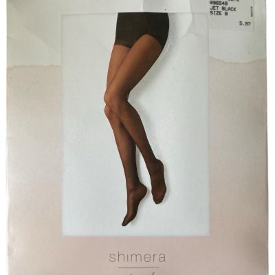 NEW Shimera Everyday Sheer Control Top Pantyhose Size B Jet Black