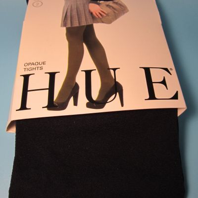 NWT HUE - Opaque Tights Size 2 Fits  120-170 lbs Dark Blue - Made in the USA