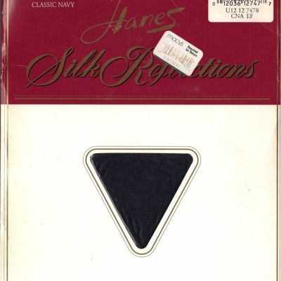 HANES SILK REFLECTIONS PANTYHOSE - Style 716, Size EF, Navy
