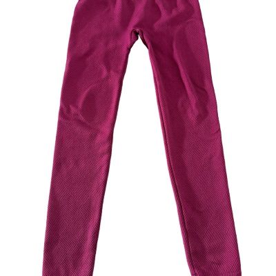 JW STYLE LEGGINGS WOMENS SIZE S/M BURGUNDY COLOR FLEECE LINED SUPER STRETCHY