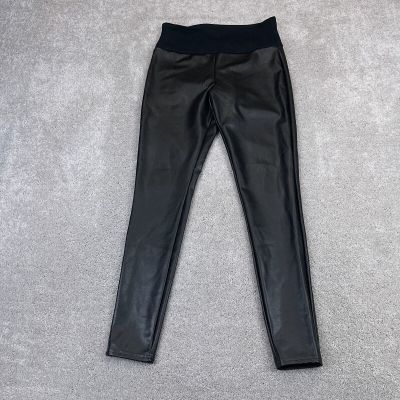 Asset by Spanx Pants Womens Large Black Faux Leather Pull On High Waist Leggings
