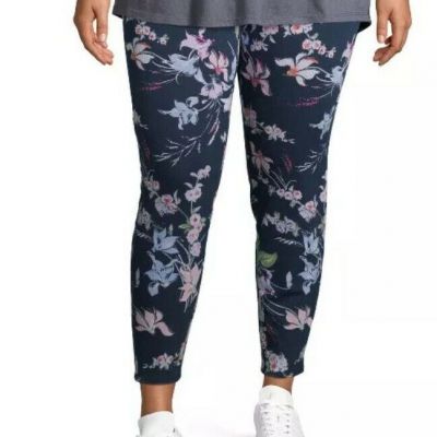 Terra Sky Womens Jeggings Size 4X 28W 30W Tummy Control Floral Pull On