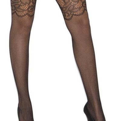 NEW sexy ELEGANT MOMENTS fishnet VINE SCROLL top THIGH highs STOCKINGS pantyhose