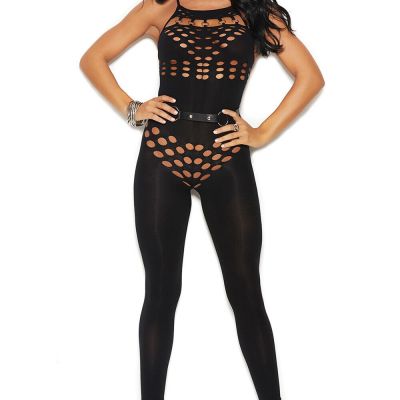 Elegant Moments Opaque Footless Bodystocking Cutout Adult Women Lingerie 82183