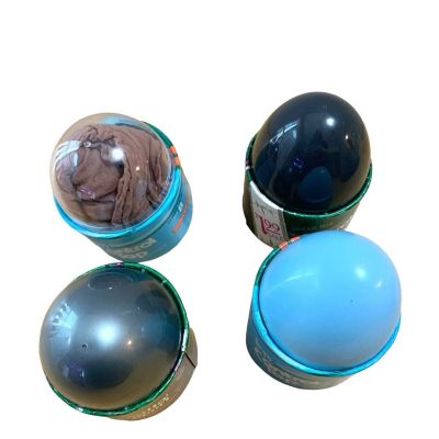 Vtg L'Eggs Pantyhose Egg Colors Blk Gray Blue Clear Size B 4 Pair Suntan Nude