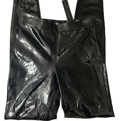 Alice + Olivia Maddox $195 Black Vegan Latex Leather Leggings - Size 2