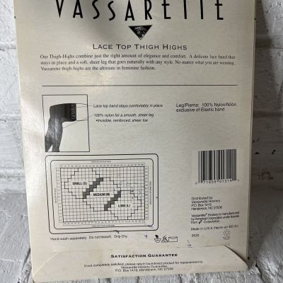 Vassarette LACE Top Beige Sheer THIGH HIGH Nylon STOCKINGS - Size MEDIUM M 3030