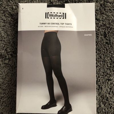 Wolford L128009 Womens Black Tummy 66 Denier Control Top Tights Size S