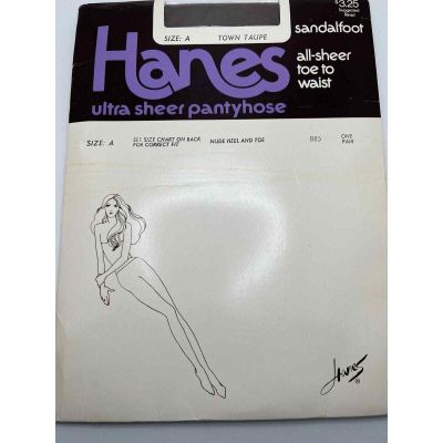 Hanes Ultra Sheer Pantyhose Size A Town Taupe Tummy Control Sandalfoot