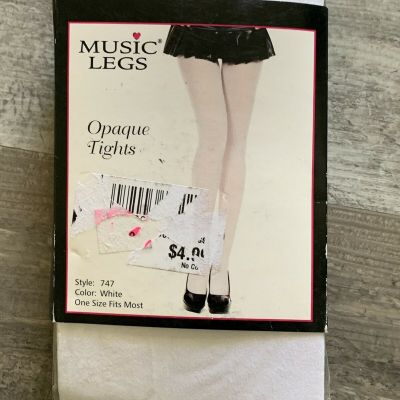music legs One size Nylon stockings Tights Panty Hose opaque white New